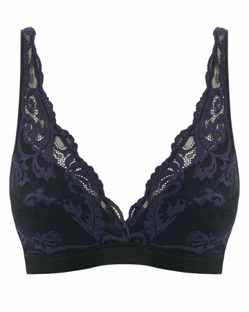 Wacoal 810322 Black/Eclipse Instant Icon Lace Wire Free Bralette  myselflingerie.com